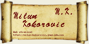 Milun Kokorović vizit kartica